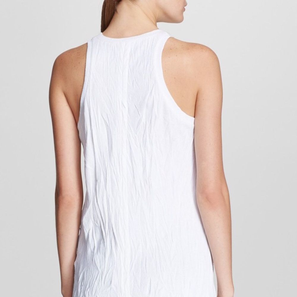 HELMUT LANG Optic White Crinkled Jersey Tank Large - Picture 2 of 8